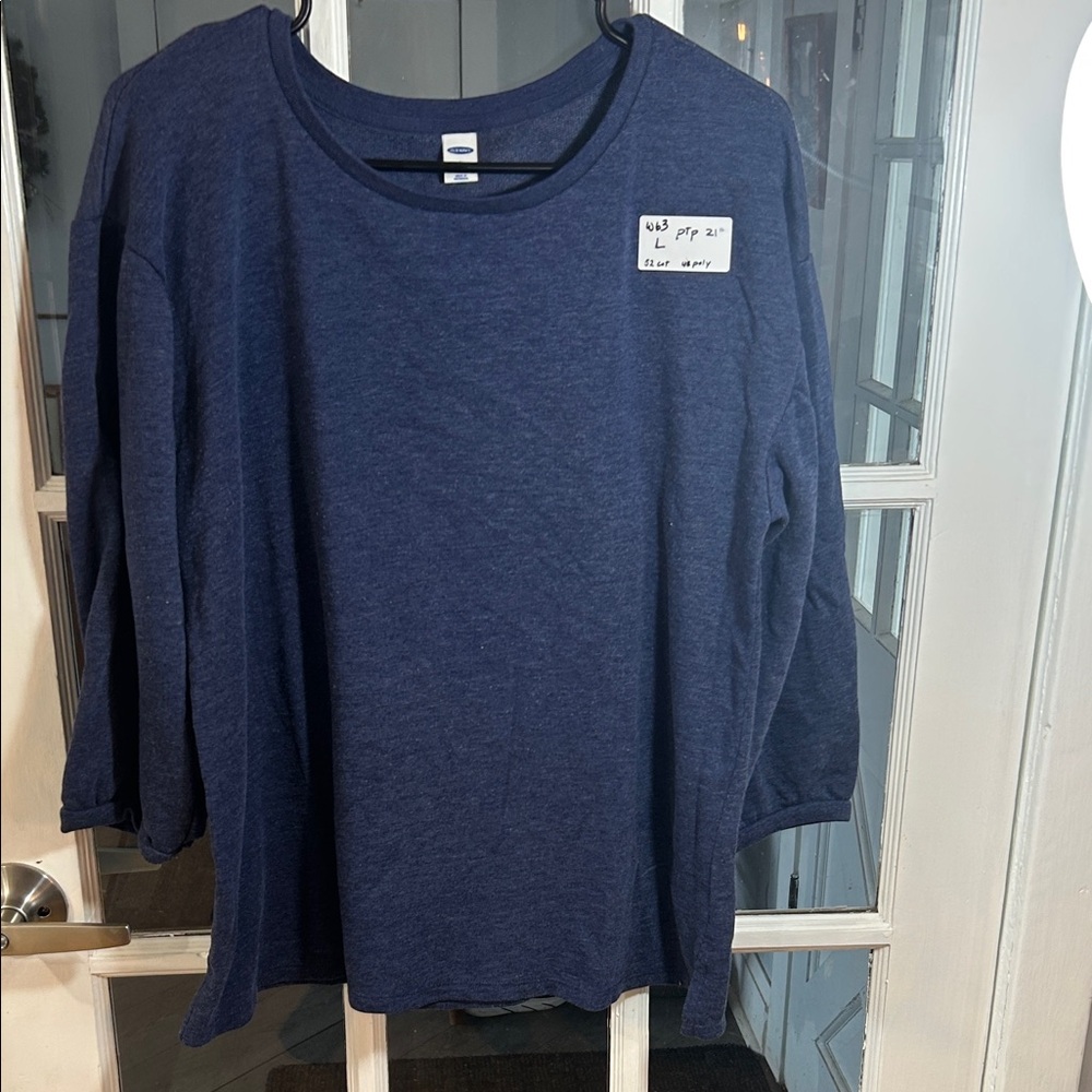 W63. Old Navy Navy Blue Women's Long-Sleeve Jersey Top